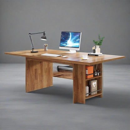 62.99 inch executive desk with storage shelves