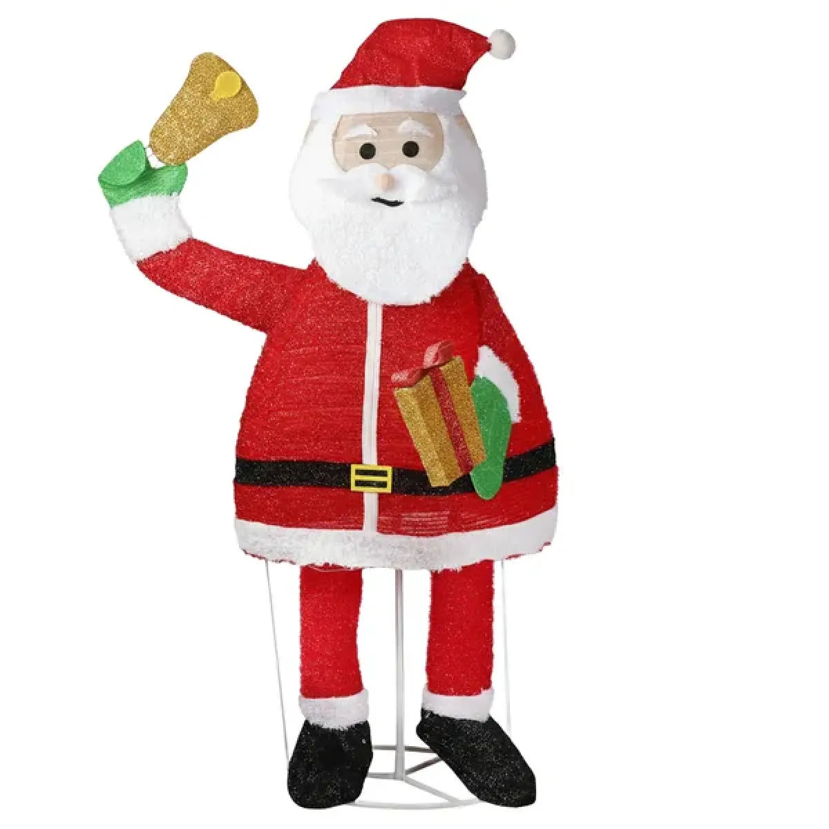6 Ft Pre-Lit Santa Claus Holding Bell Christmas Yard Decoration