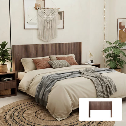 Fluted Panel Wood Headboard, Walnut