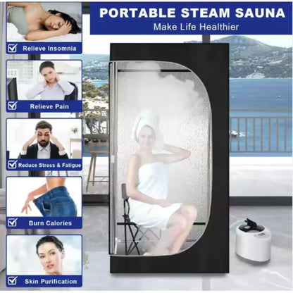 Portable Steam Sauna Tent – Foldable Full-Body Home Sauna with 2.6L Steamer