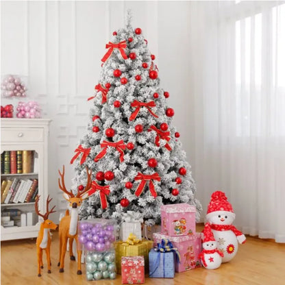6 Ft Pre-Lit Snow Flocked Artificial Christmas Tree