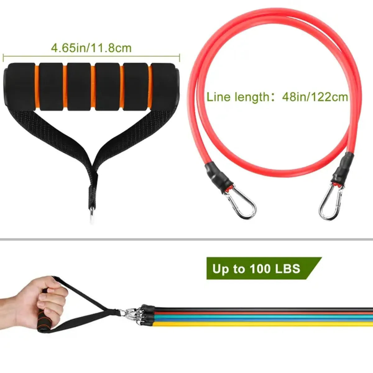 11-Piece Resistance Tube Bands Set – Home Gym Workout Kit