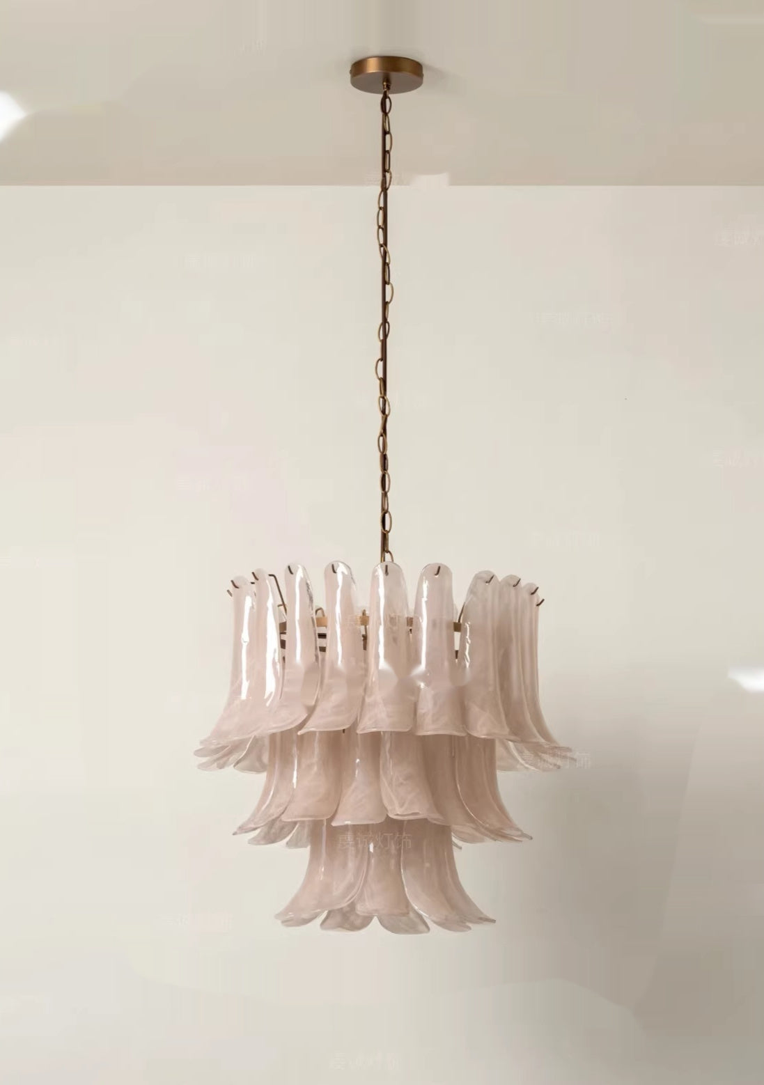 Murano-style glass horseshoe chandelier