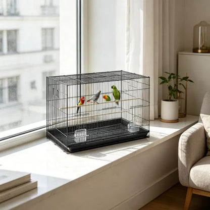 Easy-Clean Metal Bird Cage – Parrot and Finch Home