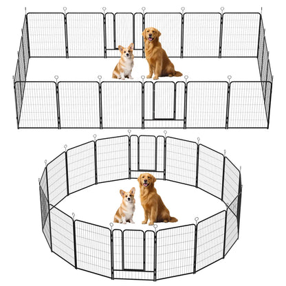 16-Panel Heavy Duty Dog Playpen, 40in, Black