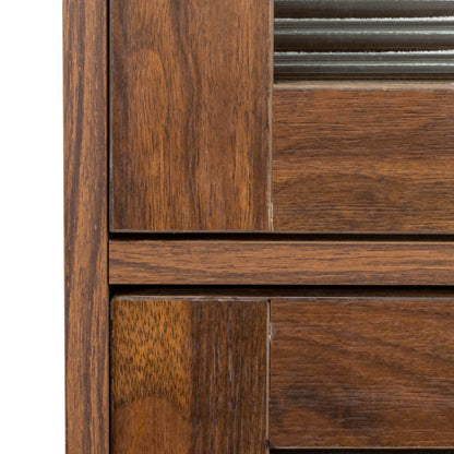 Glass door display bookcase, walnut