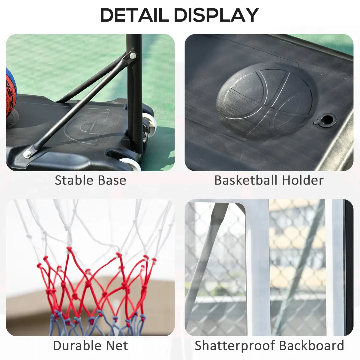 Kids Portable Basketball Hoop with Adjustable Height Stand