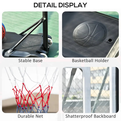 Kids Portable Basketball Hoop with Adjustable Height Stand