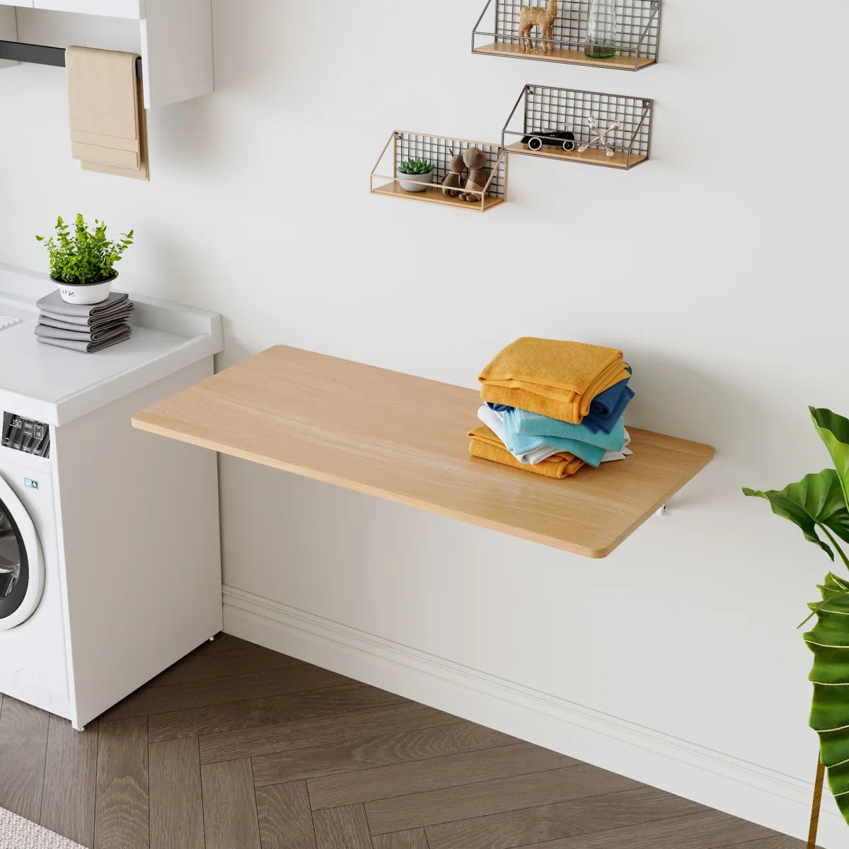 Wall-Mounted Folding Laundry Table – Fold-Down Space-Saving Shelf