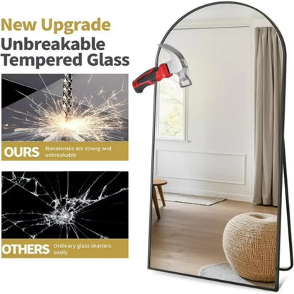 Arched Full-Length Floor Mirror – Freestanding Full Body Mirror