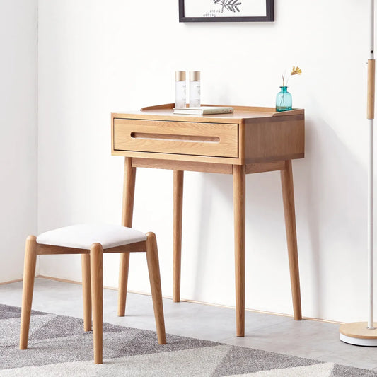Compact Solid Wood Dresser with Storage Drawers, Natural