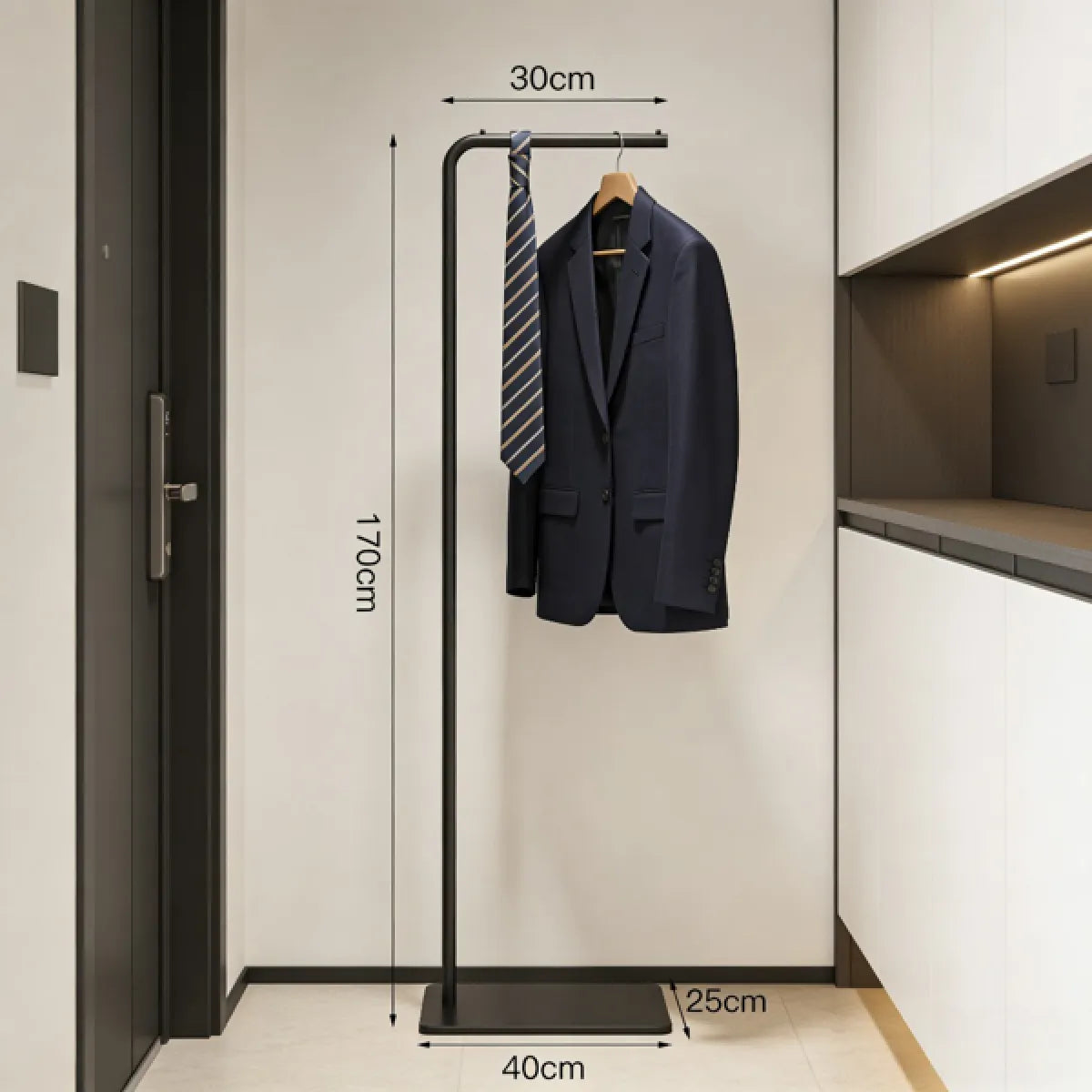Freestanding Clothing Rack with Marble Base, Gold Metal