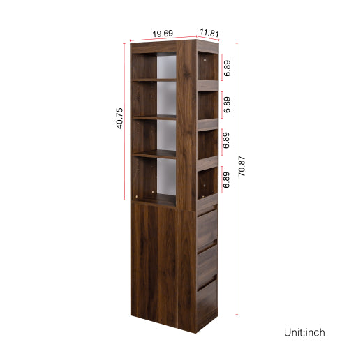 70.87 inch display storage cabinet with drawers