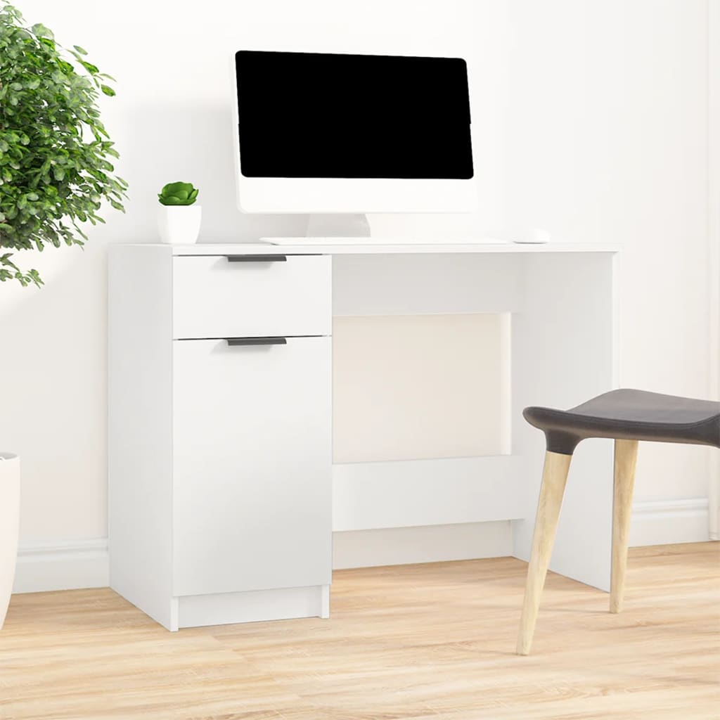 Textured engineered wood desk, 100cm