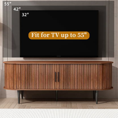 47 inch sliding door TV console, walnut
