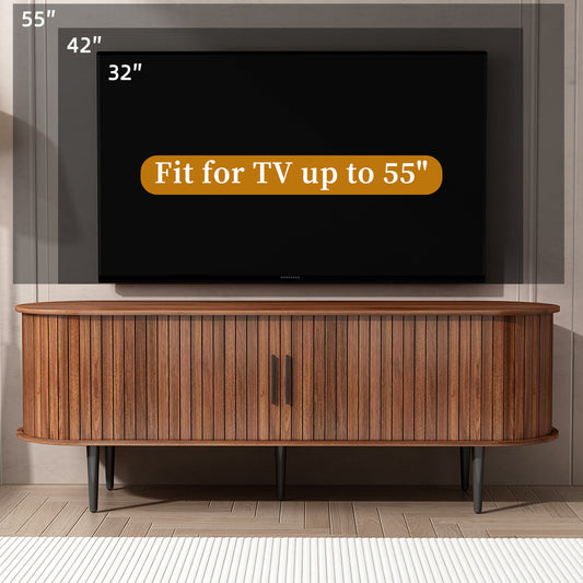 47 inch sliding door TV console, walnut