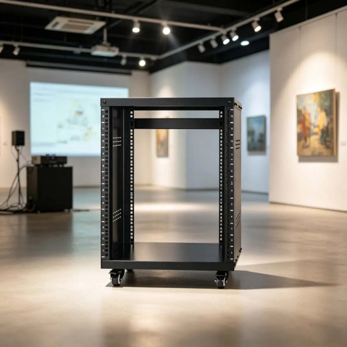 12U AV Equipment Rack Stand, 300 lb Capacity for Home Theater, Office and Studio