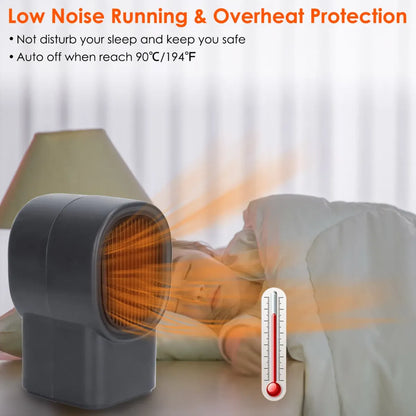 500W Portable Desktop Space Heater – Quiet Personal Fan Heater