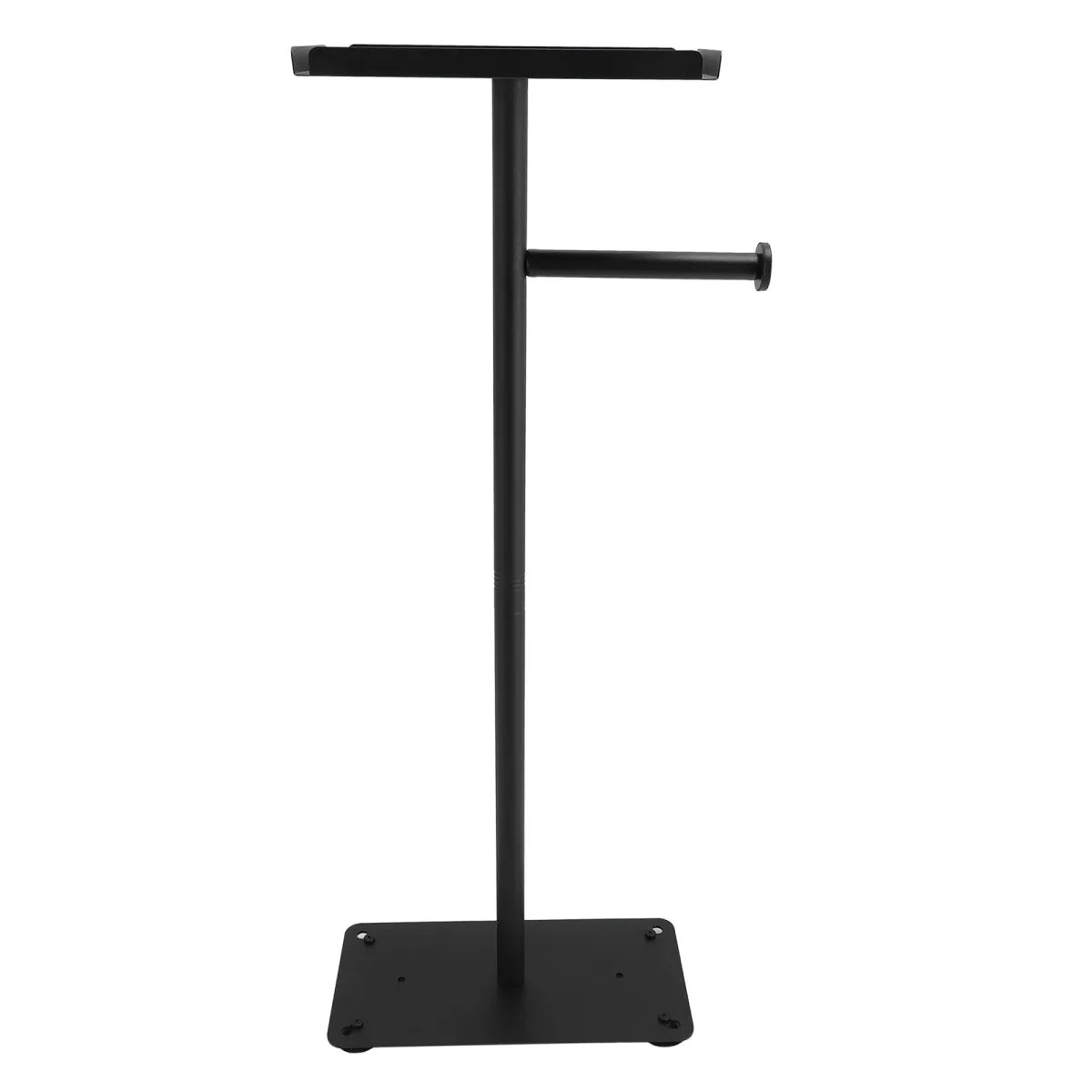 Standing Toilet Paper Holder – Black Stainless Steel Bathroom Tissue Stand
