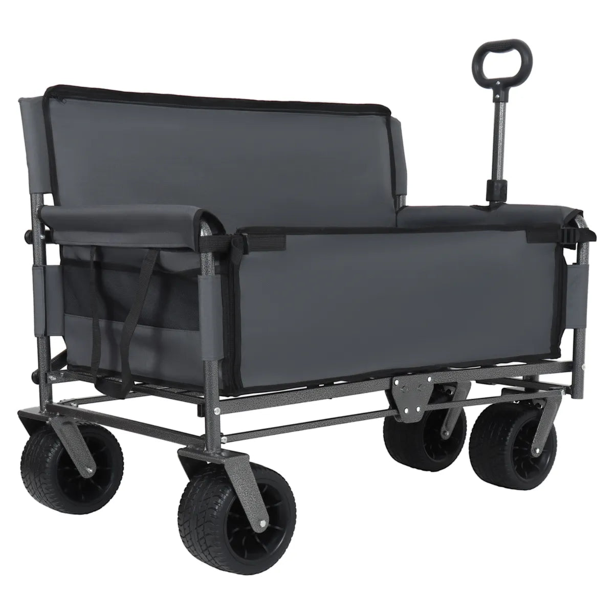 3-in-1 Convertible Folding Wagon Cart – Bench Seat & Storage, 500 lb Capacity