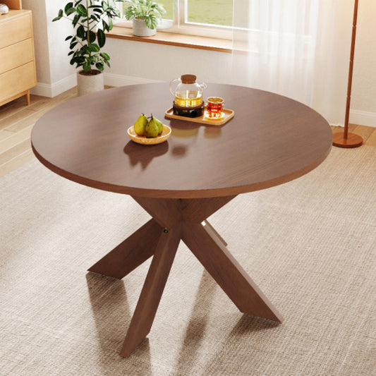 46" Round Dining Table – MDF Farmhouse Style, Seats 5 Kitchen Table