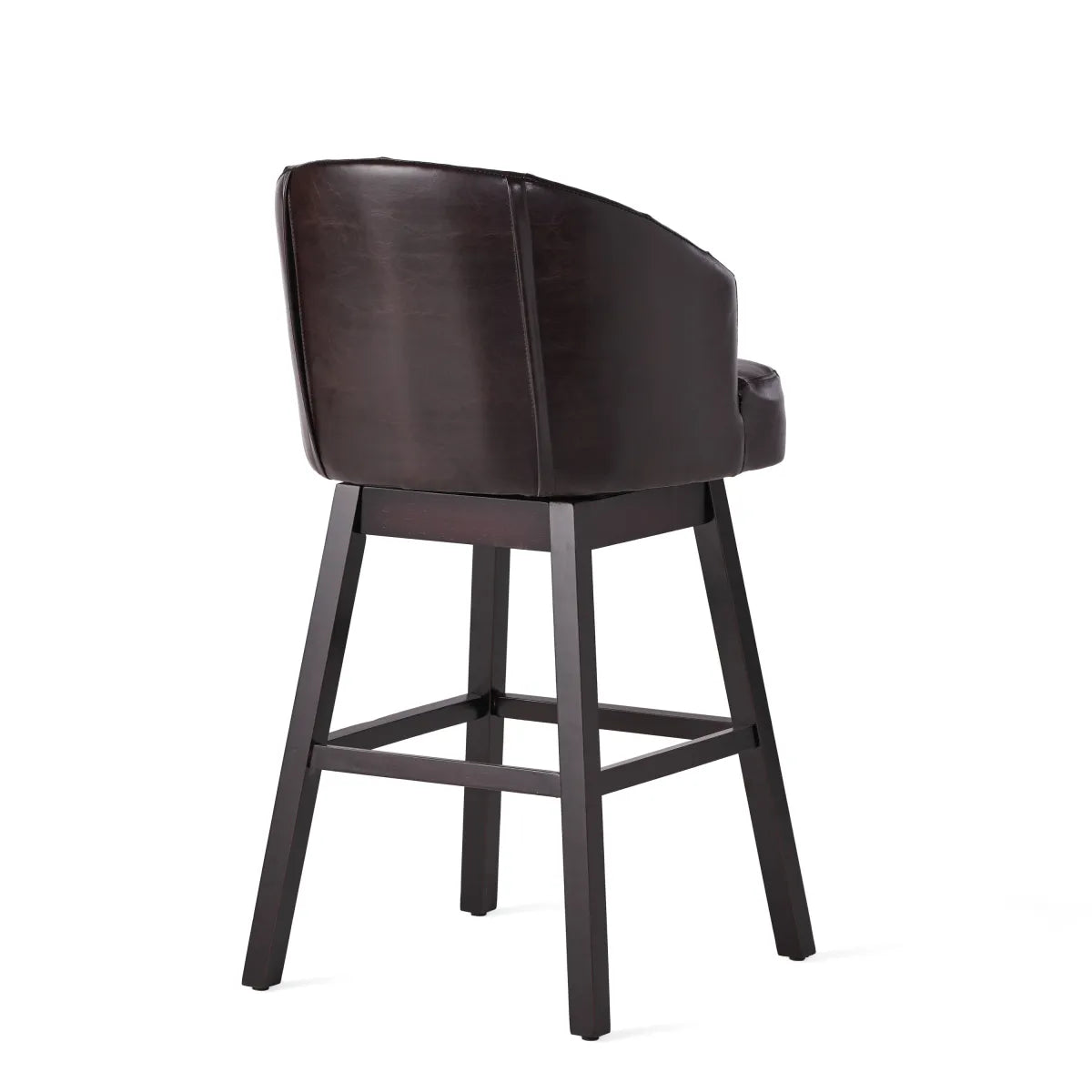 360° Swivel Bar Stools with Nailhead Trim, Set of 2, Brown – view 2