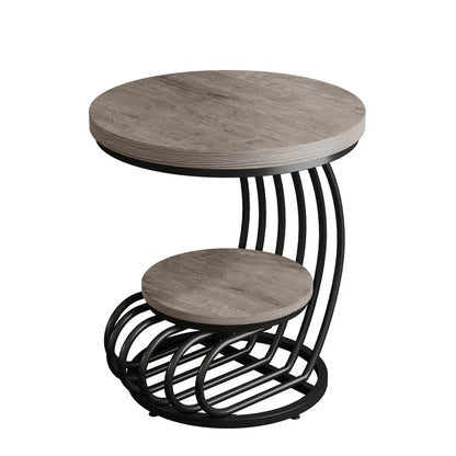 2-Tier Round Side Table – Modern Couch End Table