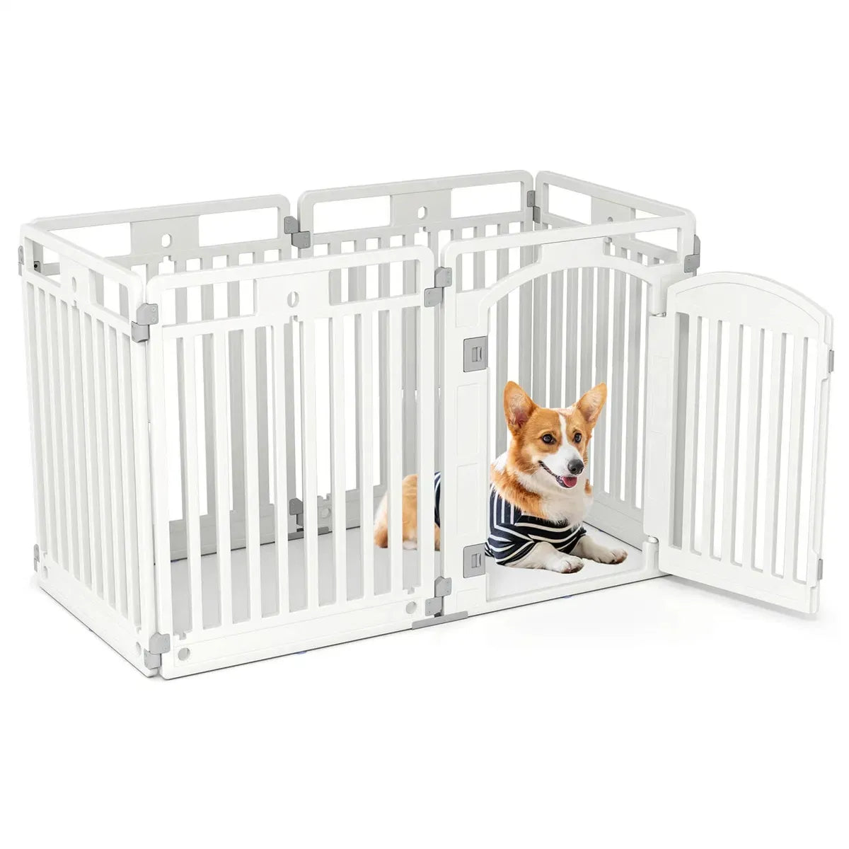 6-Panel HDPE Dog Playpen – Convertible Fence with Lockable Door