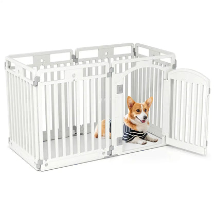 6-Panel HDPE Dog Playpen – Convertible Fence with Lockable Door