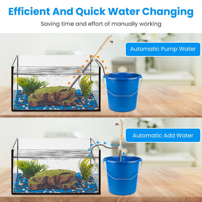 Electric Aquarium Gravel Cleaner Kit – Adjustable Automatic Fish Tank Vacuum