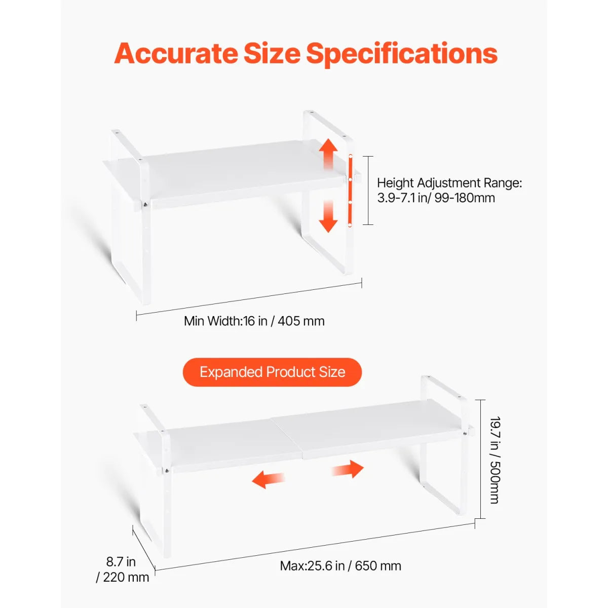 2-Tier Cabinet Organizer Shelf – Stackable Counter and Cabinet Storage Rack