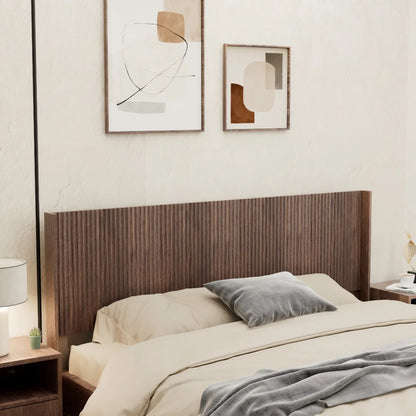 Fluted Panel Wood Headboard, Walnut