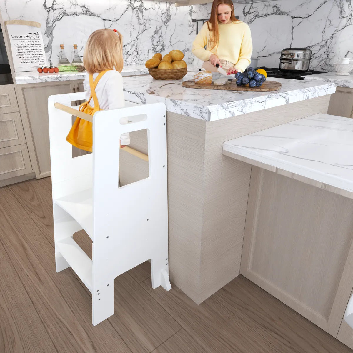 Kids Kitchen Step Stool, Adjustable Height Learning Tower – view 4