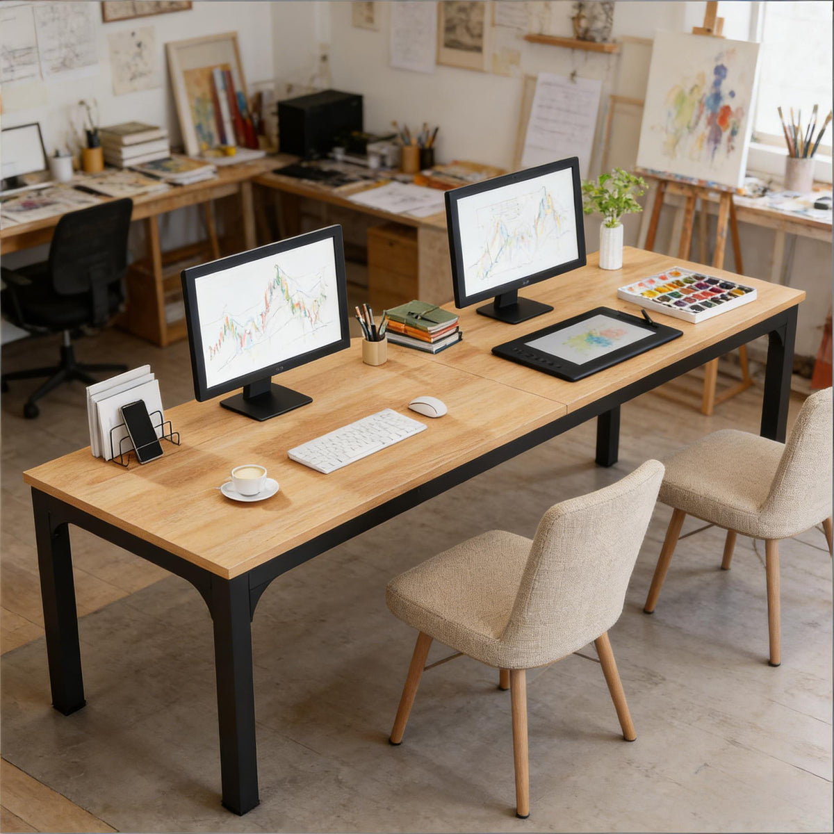 Rectangle executive desk in walnut