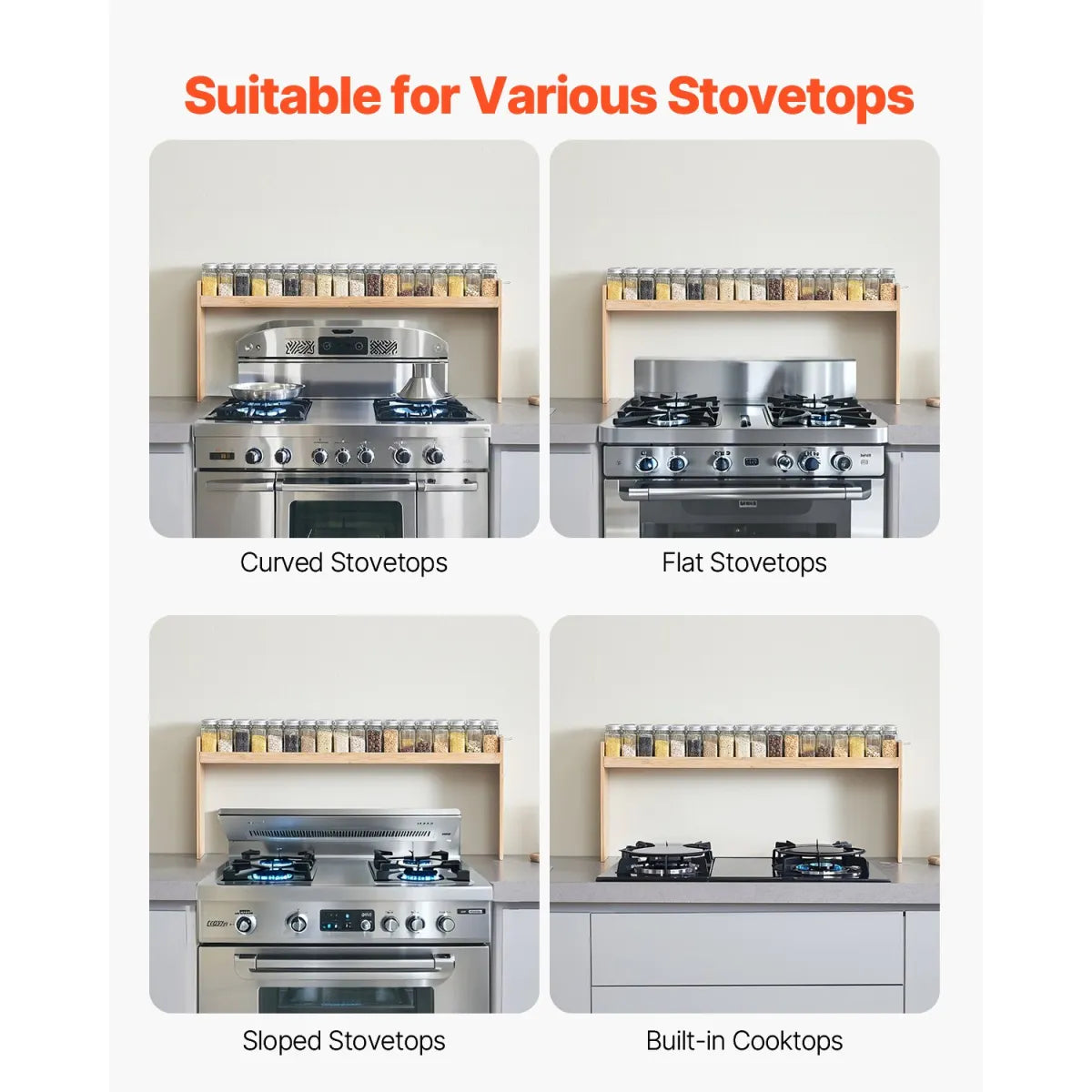 Over-the-Stove Spice Shelf – Kitchen Counter Organizer Rack