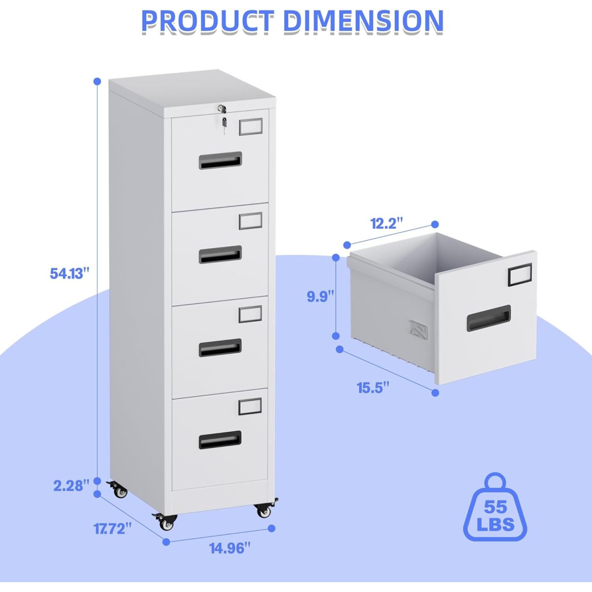 4-Drawer Lockable File Cabinet - lock detail