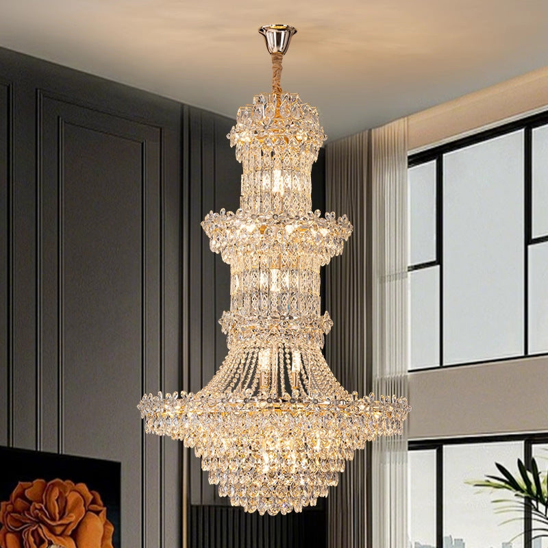 Three-layer European crystal chandelier