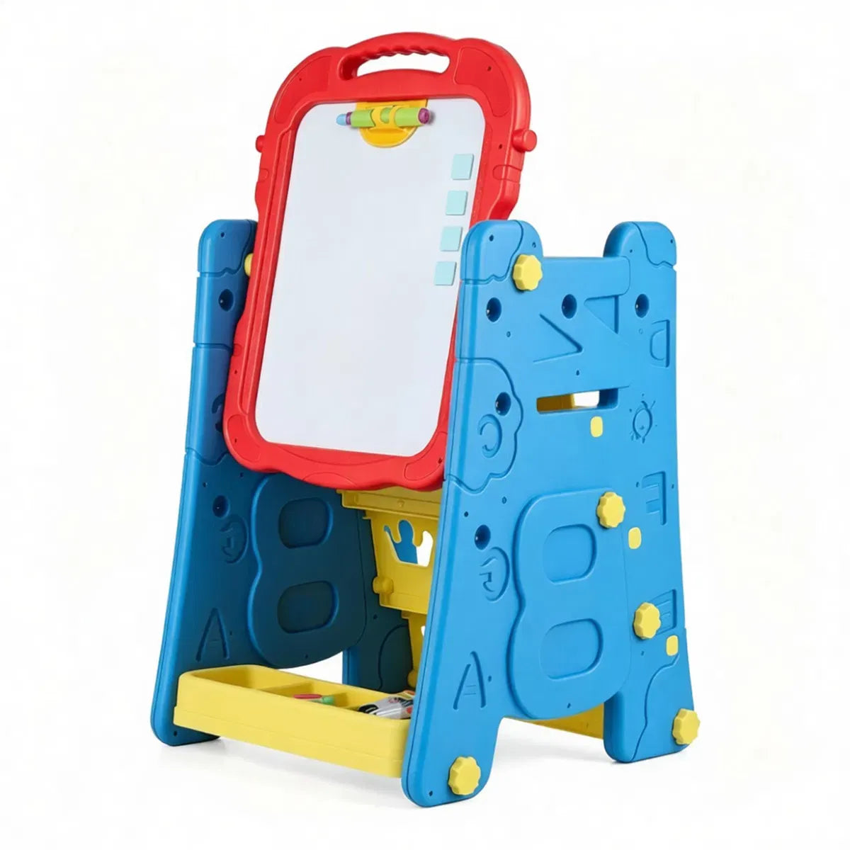 3-in-1 Kids Art Easel – Double-Sided Magnetic Whiteboard & Chalkboard