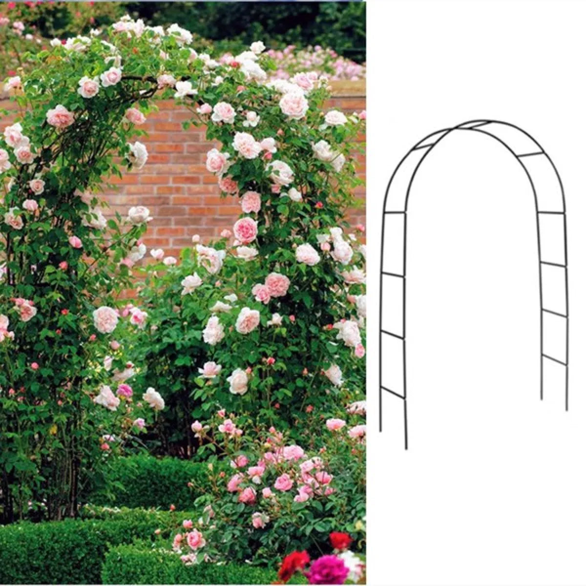 Metal Garden Arch Trellis – Adjustable Arbor for Climbing Plants