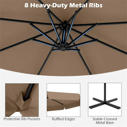 10ft Cantilever Patio Umbrella, Taupe