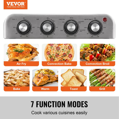 7-in-1 Stainless Steel Air Fryer Toaster Oven – 18L Convection