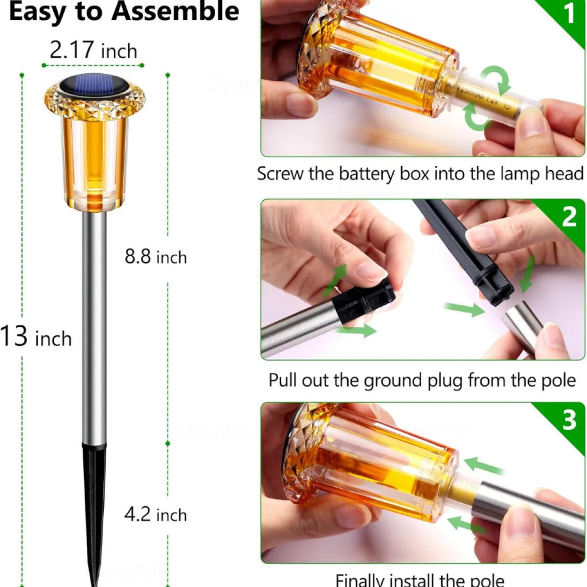 Solar Candy Cane Pathway Lights, 10 Pack