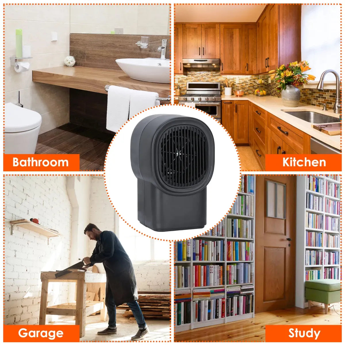 500W Portable Desktop Space Heater – Quiet Personal Fan Heater