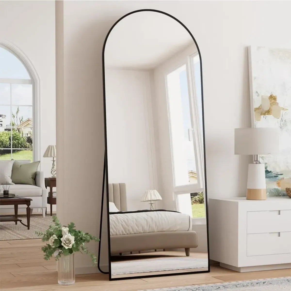 Arched Full-Length Floor Mirror – Freestanding Full Body Mirror