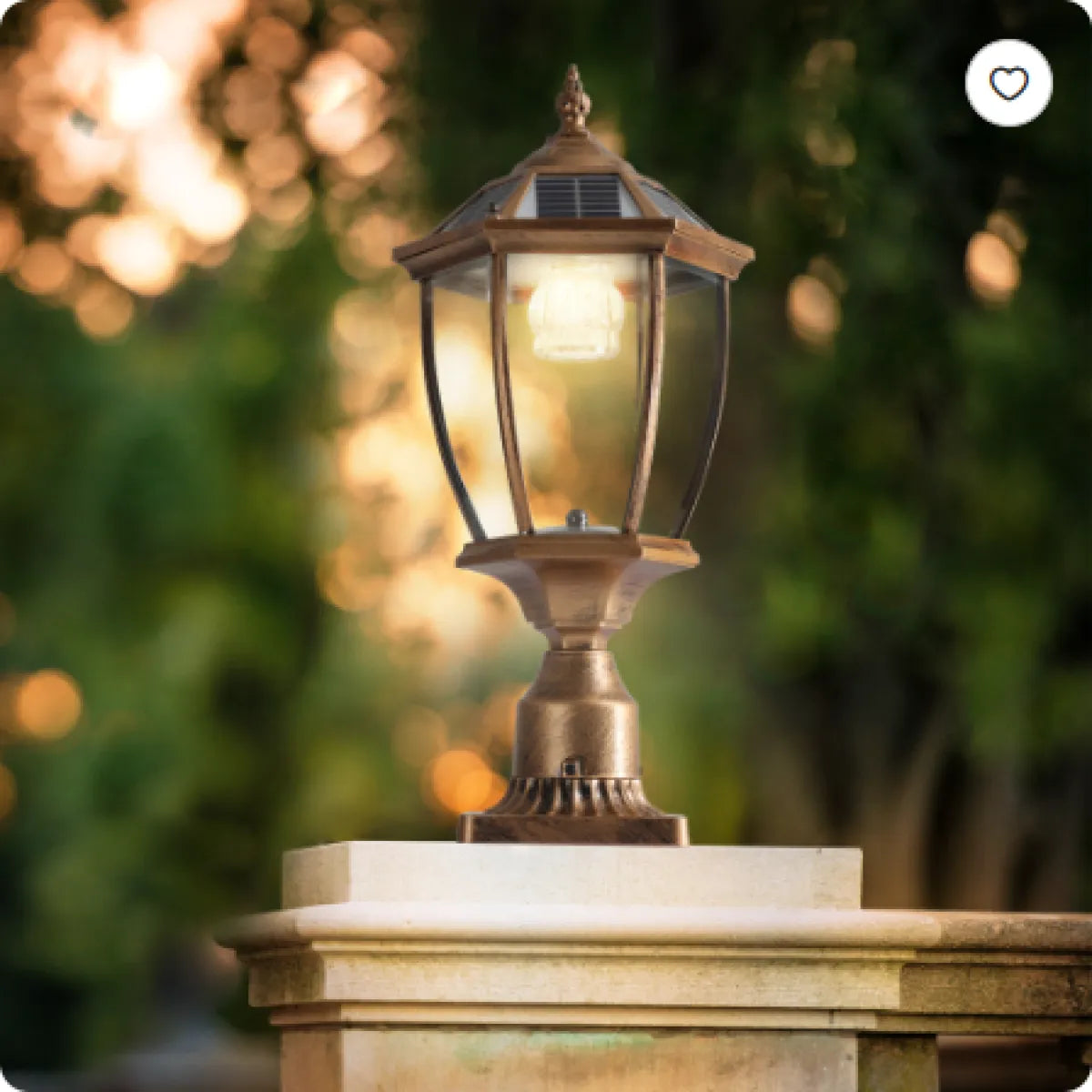 Solar Powered LED Outdoor Lantern – Vintage Glass Garden Pathway Light