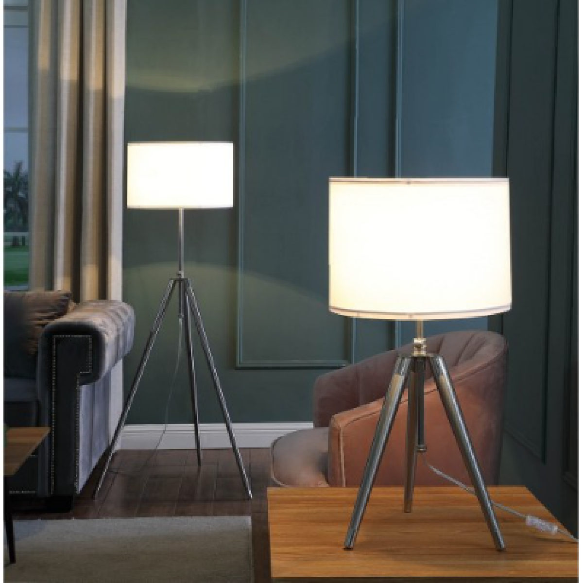 Tripod Floor Lamp in living room