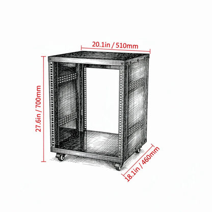 12U AV Equipment Rack Stand, 300 lb Capacity for Home Theater, Office and Studio