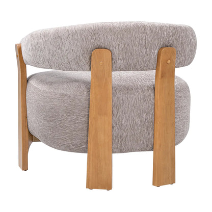 Mid-Century Modern Boucle Accent Chair with Solid Wood Frame