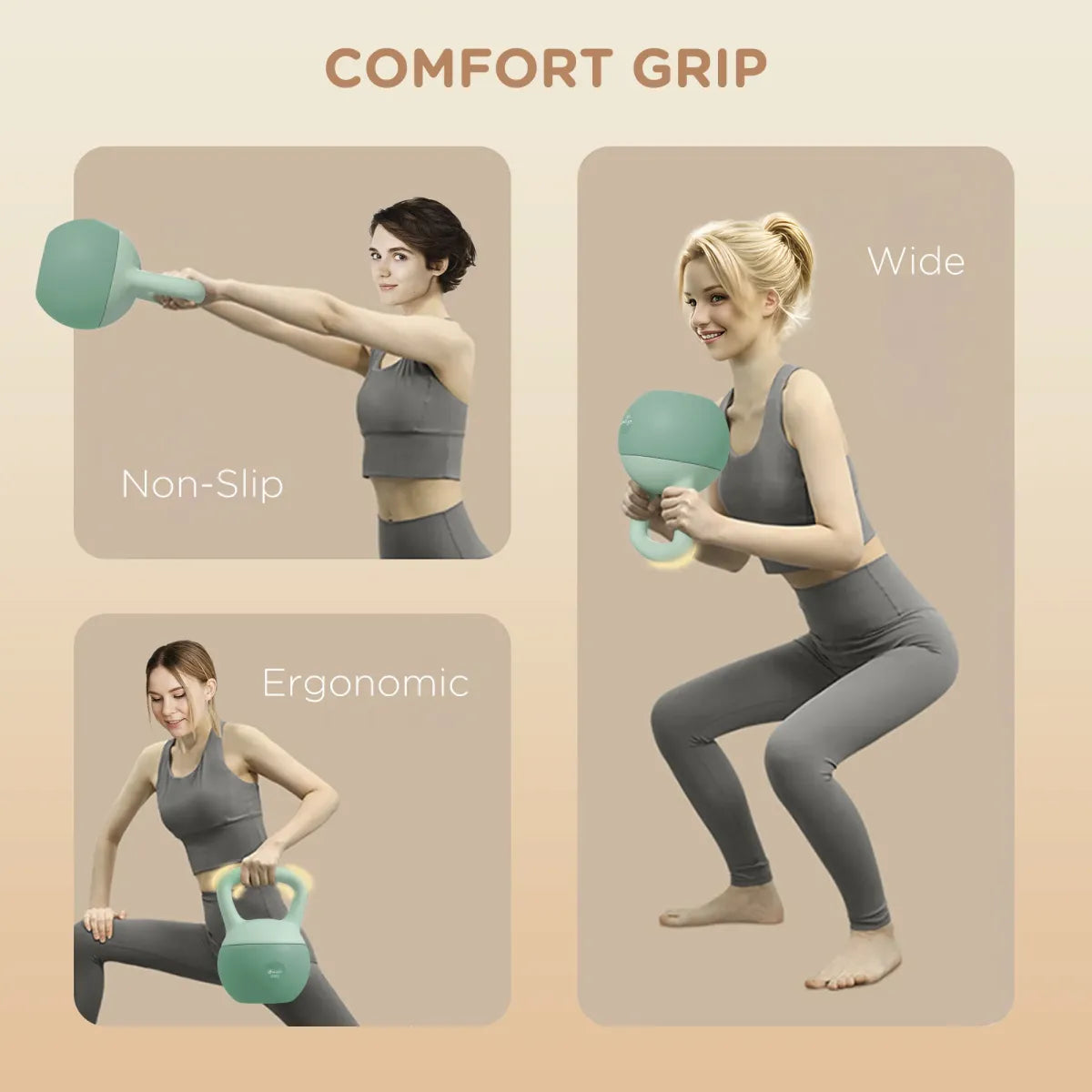 Soft Sand-Filled Kettlebell with Grip Handle for Full Body Workouts