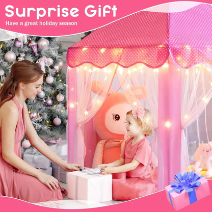 Kids Princess Castle Play Tent – Large Playhouse with Star Lights